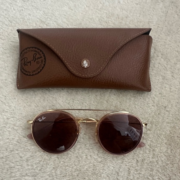 Ray-Ban Junor Gold Frame Sunglasses with Brown Lenses - Picture 1 of 3